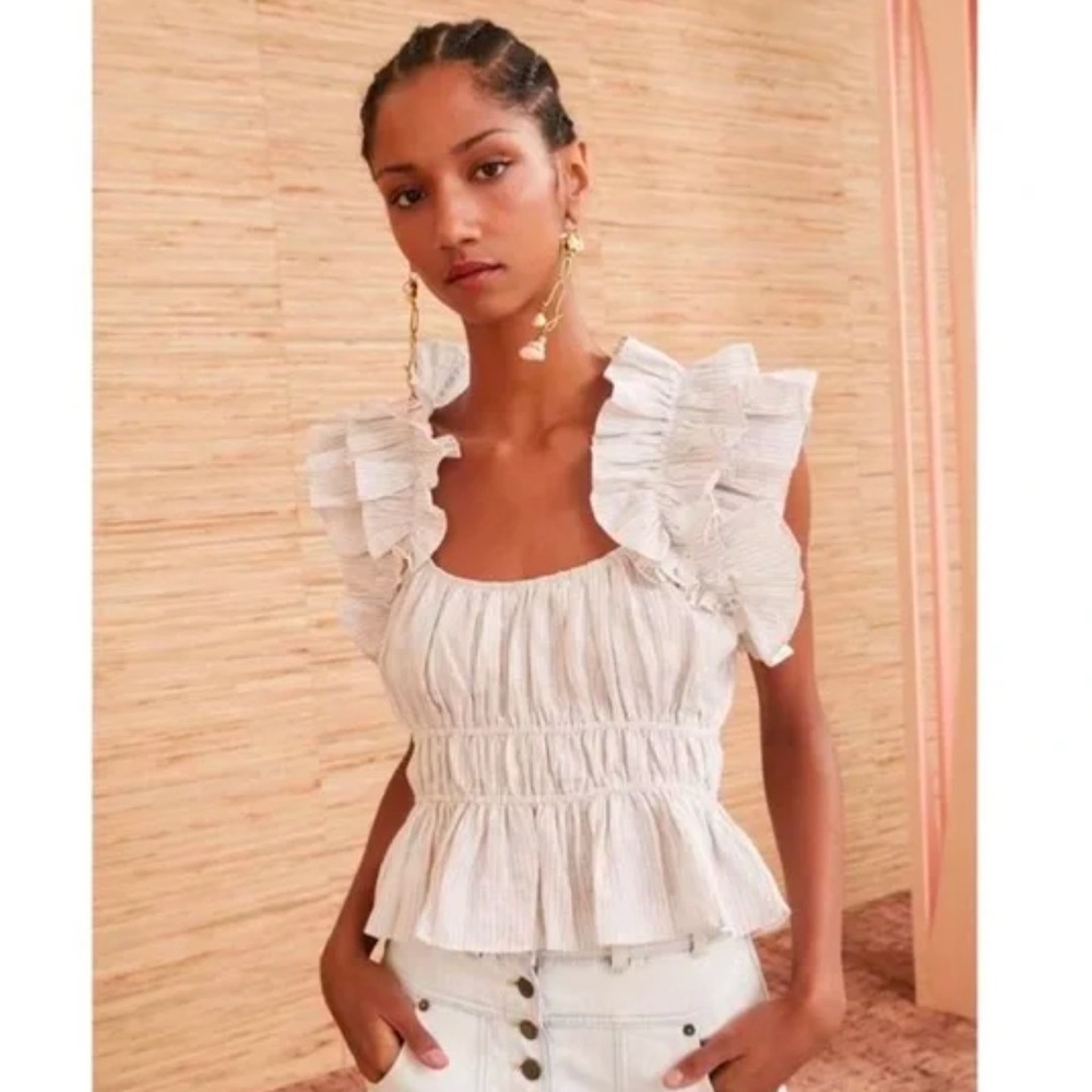 Ulla Johnson White Ruffle Blouse